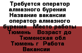 Требуется оператор алмазного бурения › Название вакансии ­ оператор алмазного бурения › Место работы ­ Тюмень › Возраст до ­ 40 - Тюменская обл., Тюмень г. Работа » Вакансии   